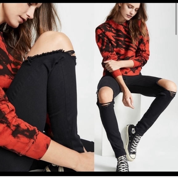 OFFERS✅️Levi's 721 High Rise Black Distressed Skinny Jeans - Picture 1 of 6